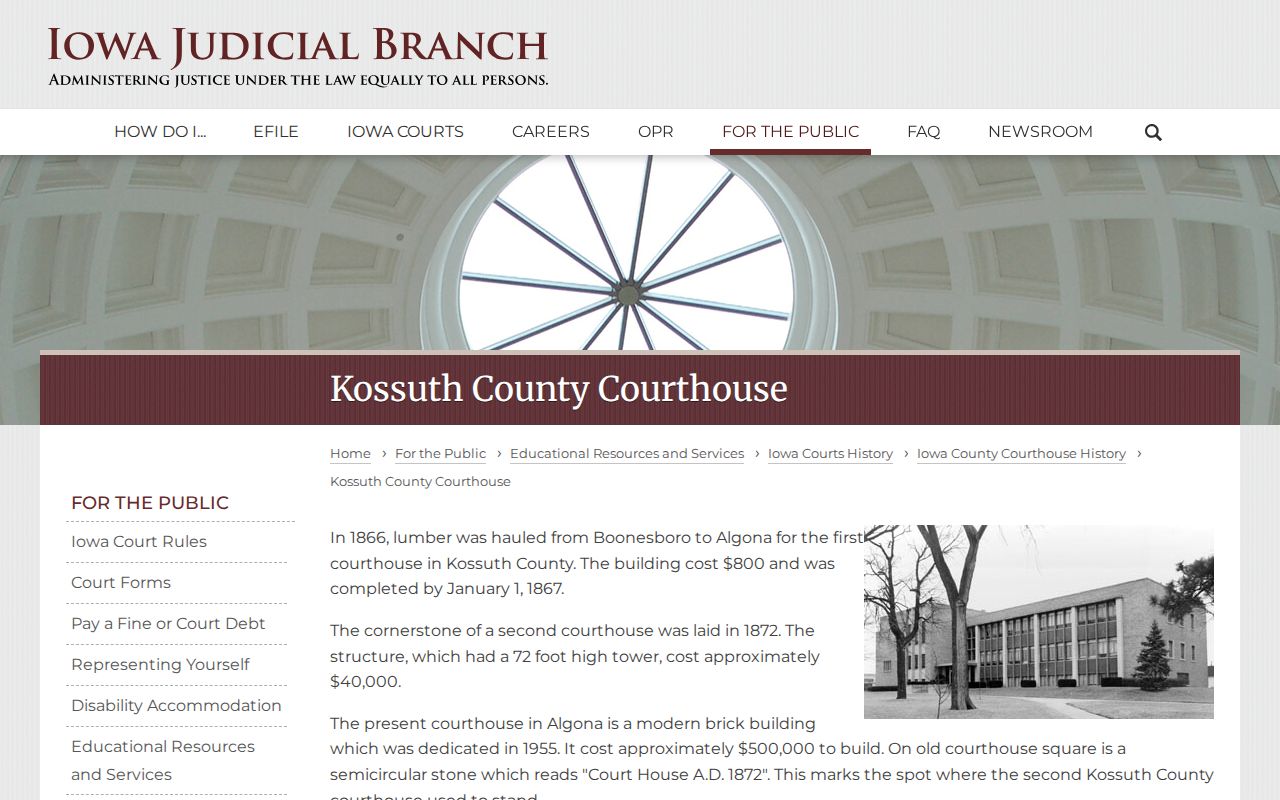 Kossuth County municipal warrant courthouse record source