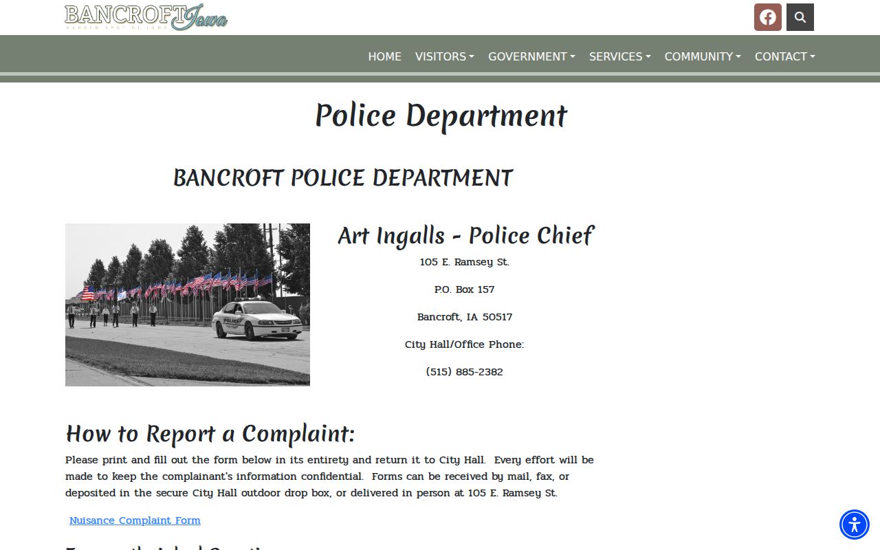 Bancroft warrant search police department source